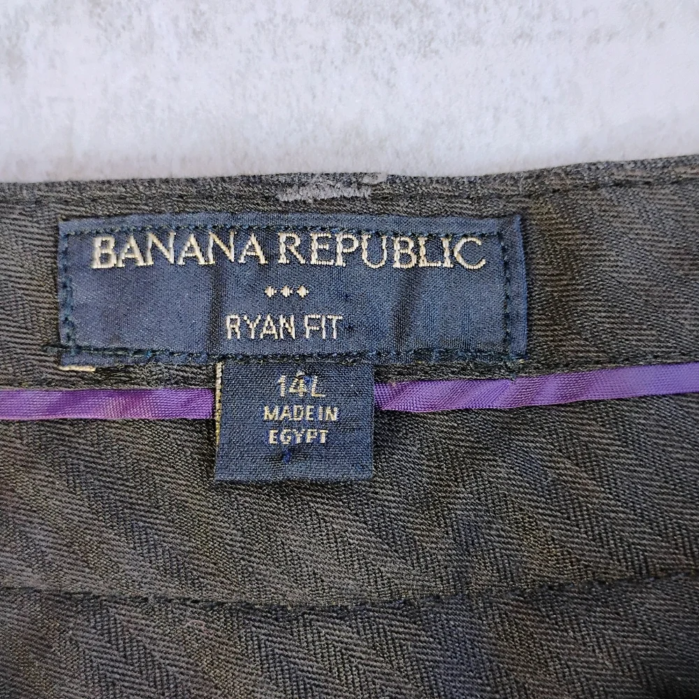 Banana Republic Ryan Fit Wide‎ Leg Trousers Gray Womens 14 Long Wool Business